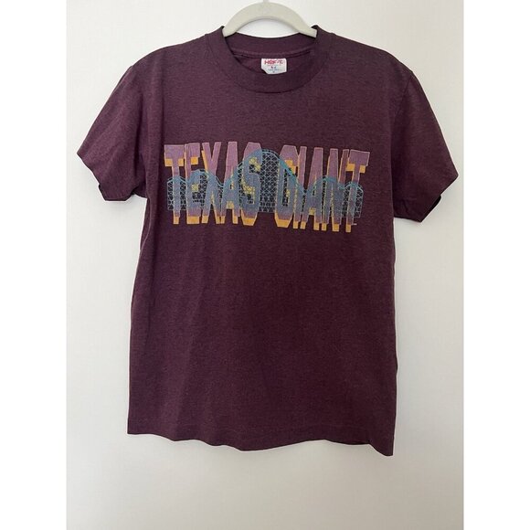 Vintage 90s Hef-T TEXAS GIANT single stitch purple graphic tshirt szM tee jays - Picture 1 of 8